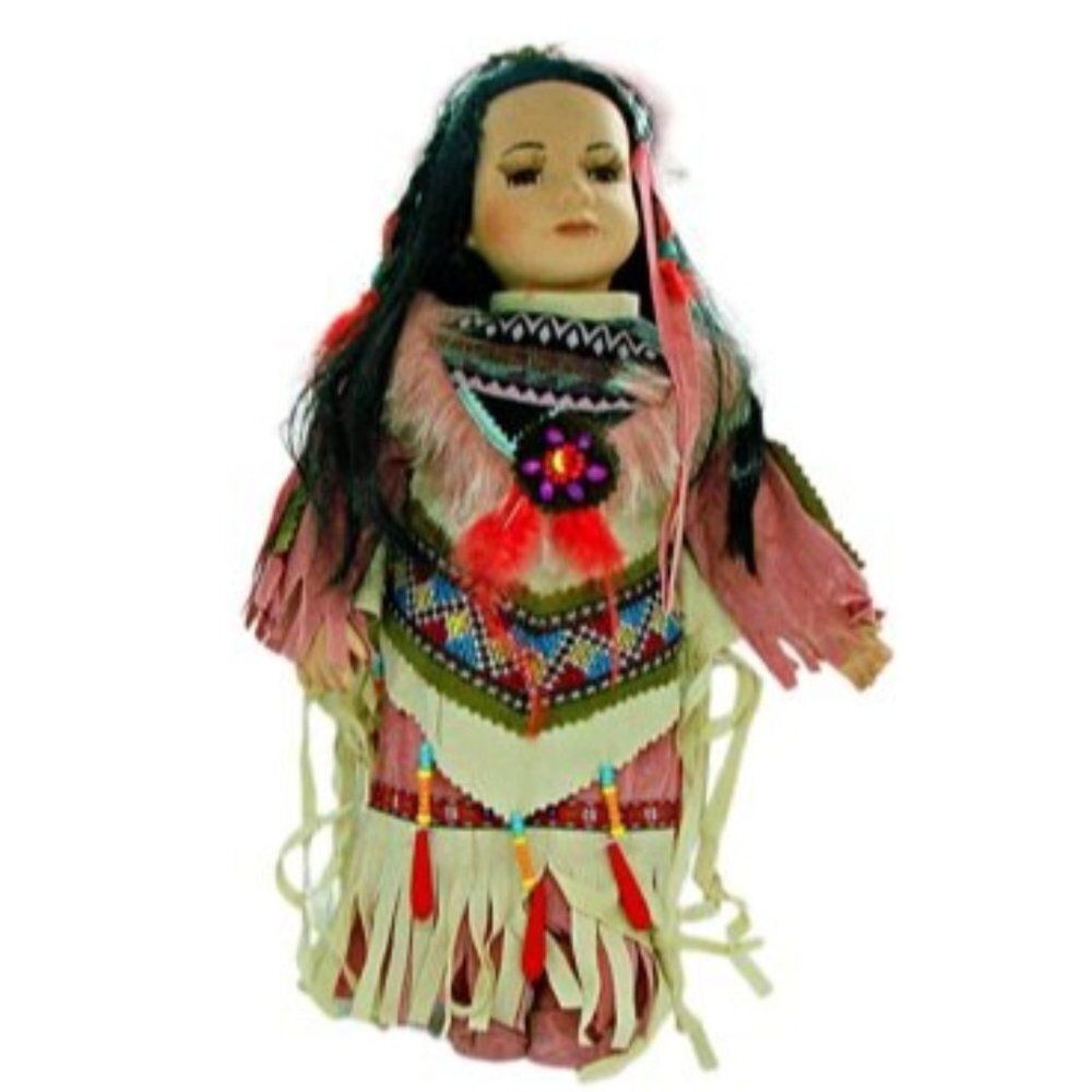 Golden Keepsake Native American Porcelain Doll Dressed Collector Vintage Sz 17"